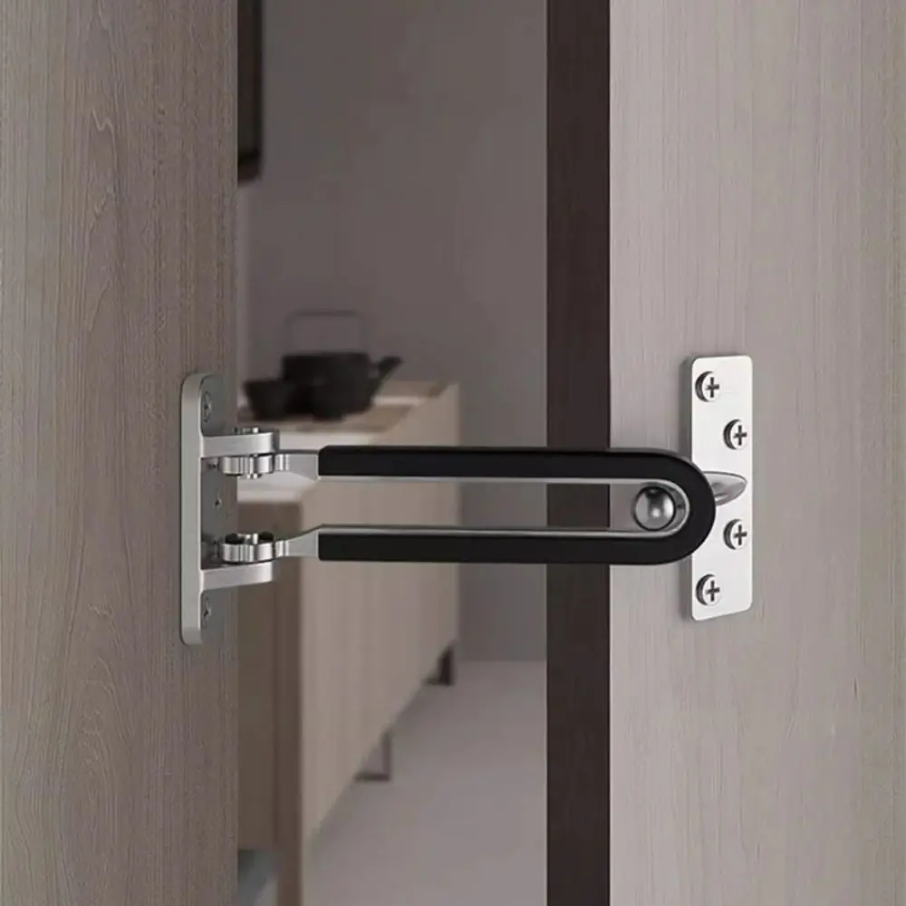 

Durable Zinc Alloy Sliding Door Catch Thickening Mute Door Buckle Anti-rust Security Door Hasp Household