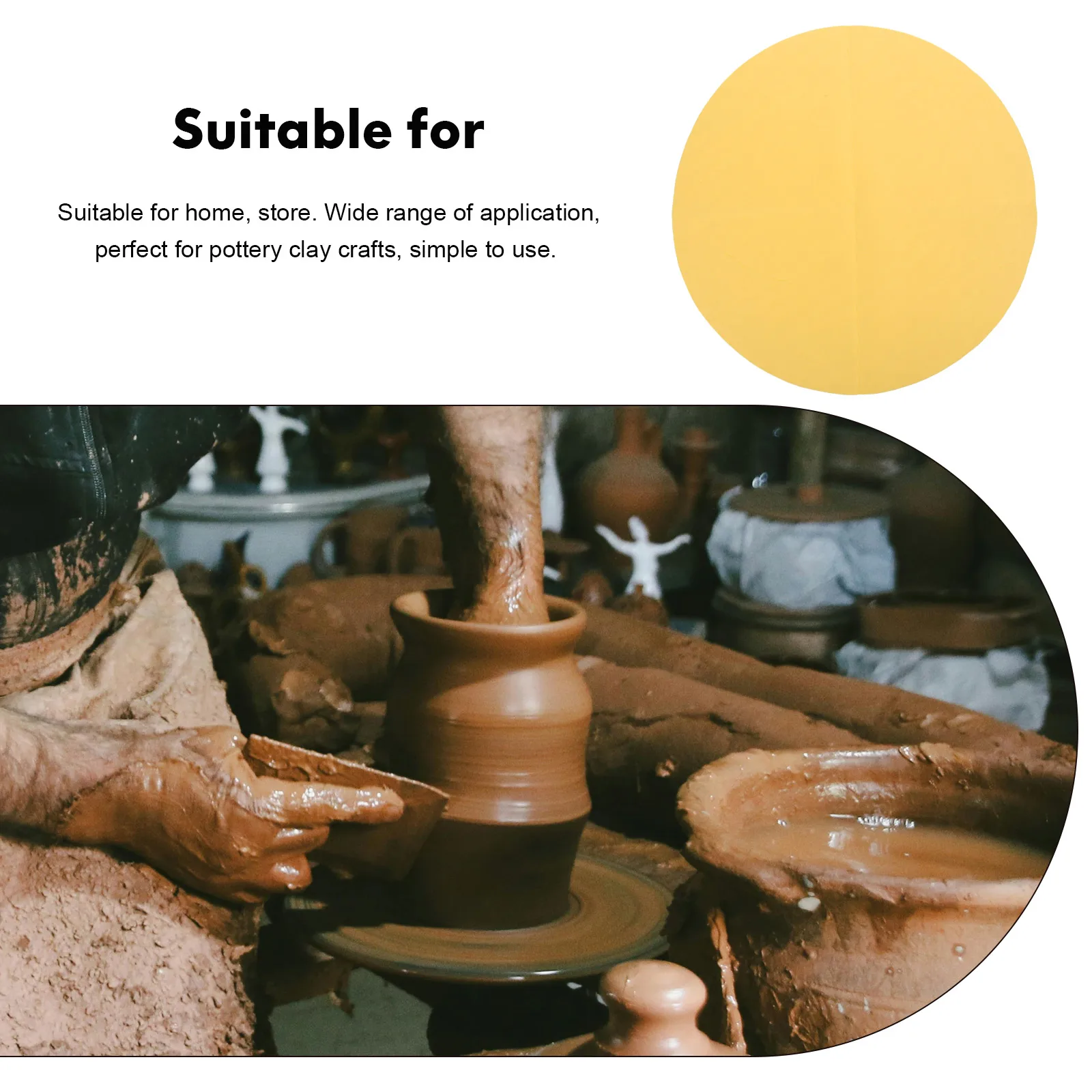 

Round Clay Throwing Cloth Pottery Absorbent Pad Lightweight Portable Pottery Clay Absorbent Cloth DIY Craft Tool
