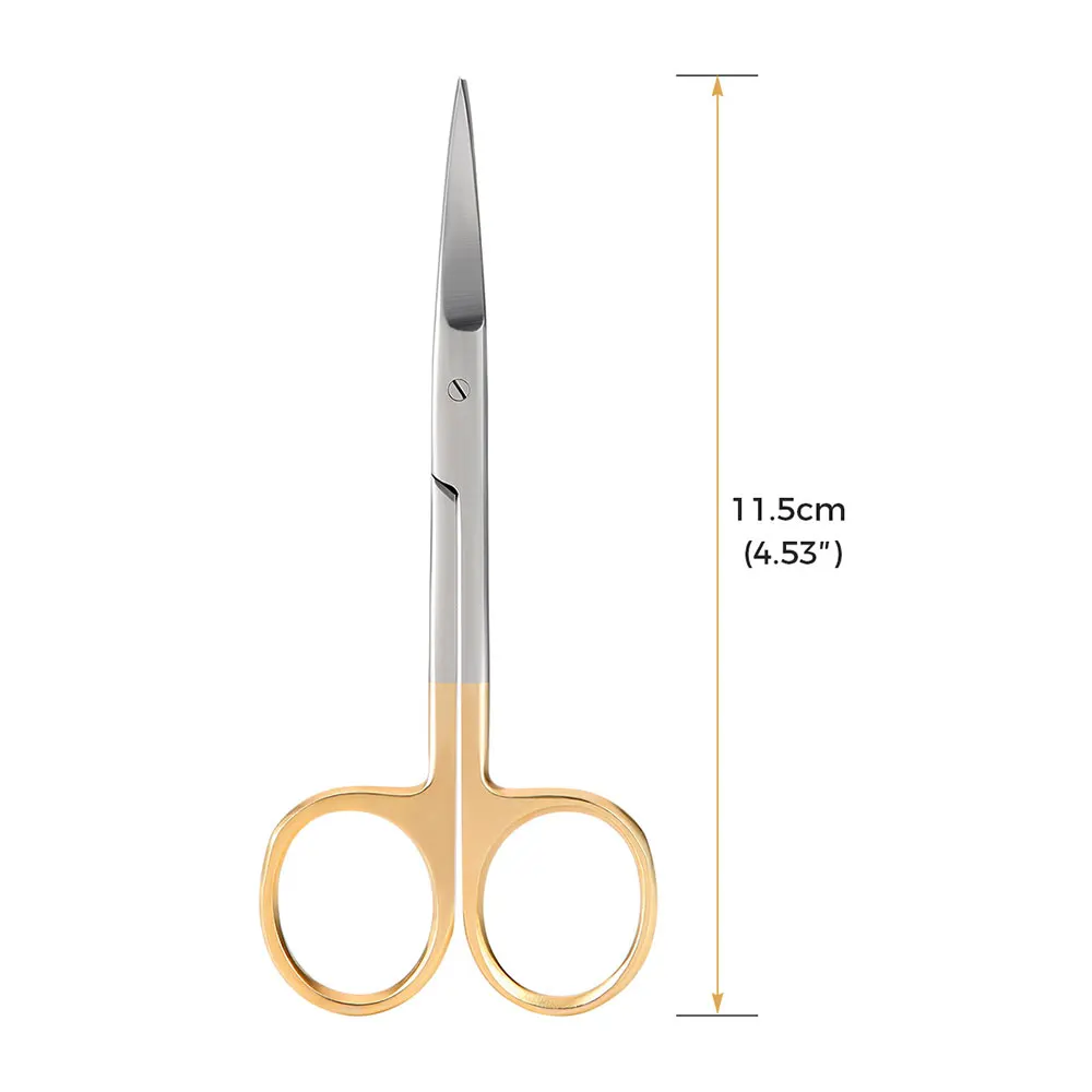 AZDENT Forbici chirurgiche dentali Punta dritta Punta curva 11,5 cm Pinze chirurgiche in acciaio inossidabile Autoclave Strumenti per dentisti