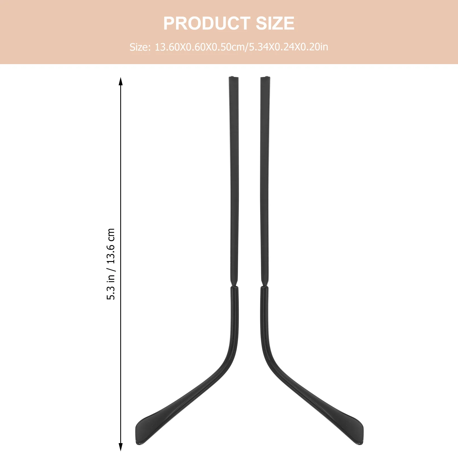 อุปกรณ์เสริมแว่นตา ขาแว่นตาโลหะสีดำ ชุดซ่อมขาแว่นตาอเนกประสงค์ ติดตั้งง่าย ไม่ลื่น