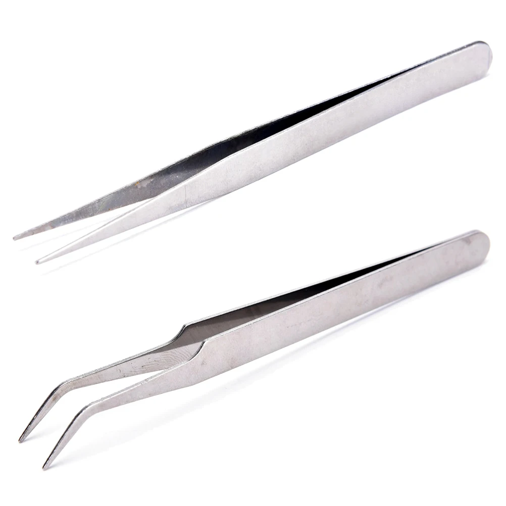 2 Stuks Professionele Pincet Voor Nail Art/Gezichtsverzorging/Wimper Extension Mee-eter Acne Blemish Puistje Verwijderen Tool