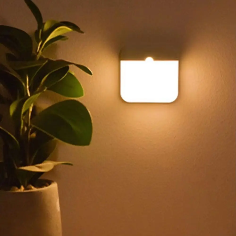 

Квадратный светодиодный ночник, перезаряжаемый беспроводной датчик движения, большая гладкая поверхность, настенный светильник с магнетизмом, туалет