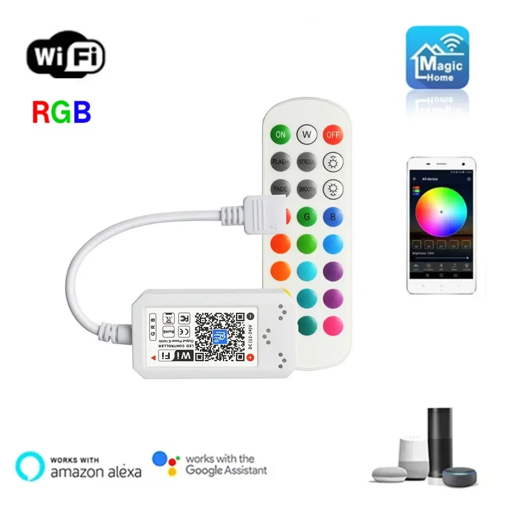 Fita de LED COB RGB de 10mm 18W 24V com Alimentação USB, Cobre Cortável, Controle Remoto, Aplicativo e Wi-Fi para Casa, TV e Projetos DIY