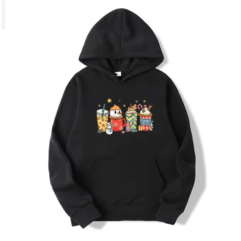2025 Women Christmas Coffee Hoodies Christmas Coffee Lover Hoodie Magic Kingdom Christmas Sweater Iced Latte Christmas Sweatshir