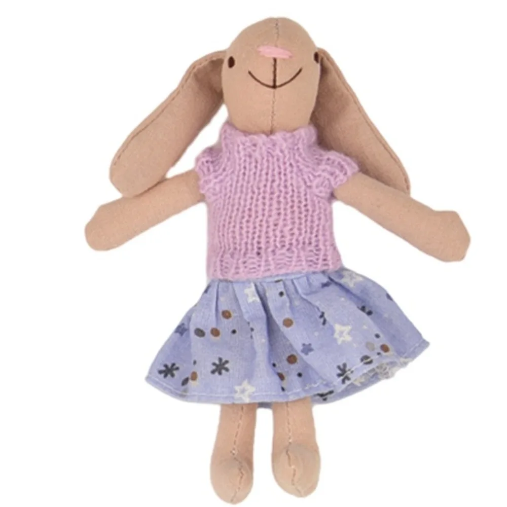 Giocattolo per bambini Coniglio Waldorf Bambola Abito lavorato a maglia Cartone animato nativo Peluche Bambola di pezza Kawaii Farcito fatto a mano Bambola giocattolo Regalo per bambini