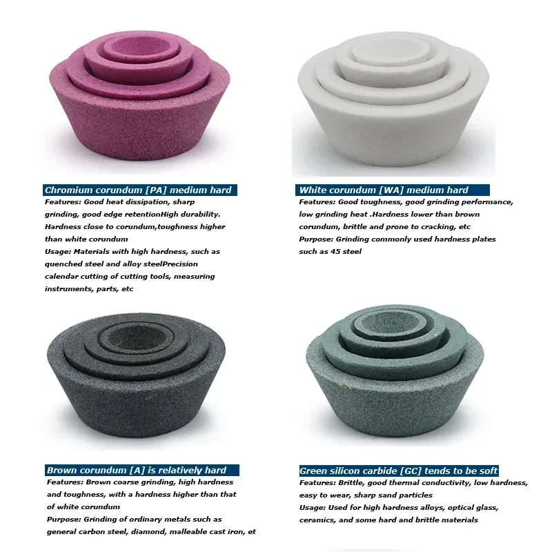 1 قطعة عجلة طحن اكسيد الالمونيوم الأبيض على شكل وعاء لآلة الطحن Dia50/100/125/150 مللي متر عجلة طحن السيراميك