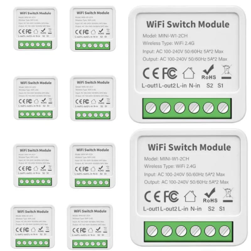 Tuya WiFi Smart Switch Module with Power Monitor 2 Way Control Breaker Works with Alexa Home Smart Life APP