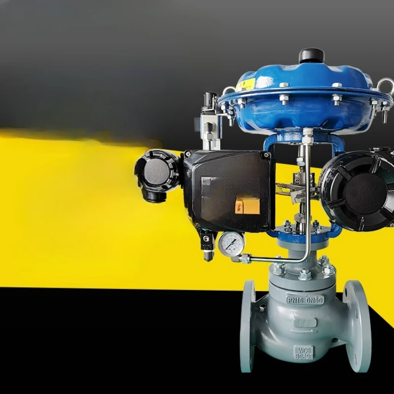 

Pneumatic cage control valve, balanced bellows straight flange valve, stainless steel single seat control
