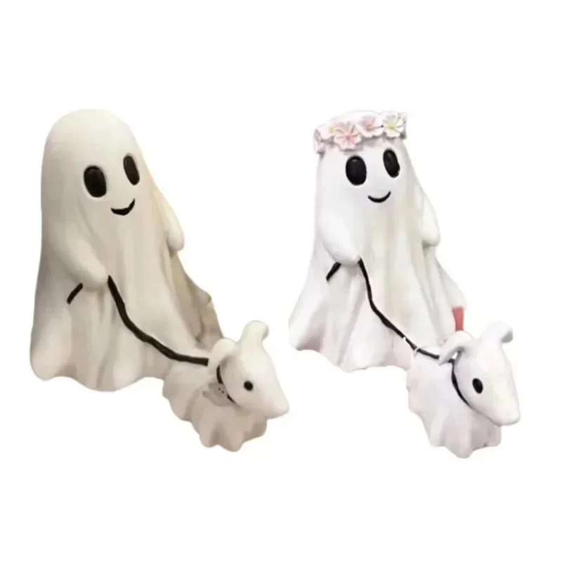 

1/2PCS Halloween Ghost Dog Walking Ornament Male Female Little Ghosts Creative Personaliz Home Decoration Children Birthday Gift