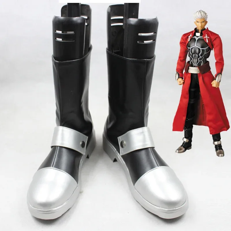 Game Fate Stay Night Archer Emiya Shirou Cosplay Shoes PU Leather Shoes Halloween Carnival Boots Role Play Props Custom Made DHJ