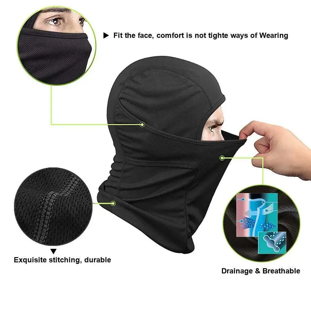 Absorbent Balaclava Cap Windproof Quick-Dry Breathable Mask UV Protection Soft Full Face Cover Cycling Tactical Beanies Hats Men