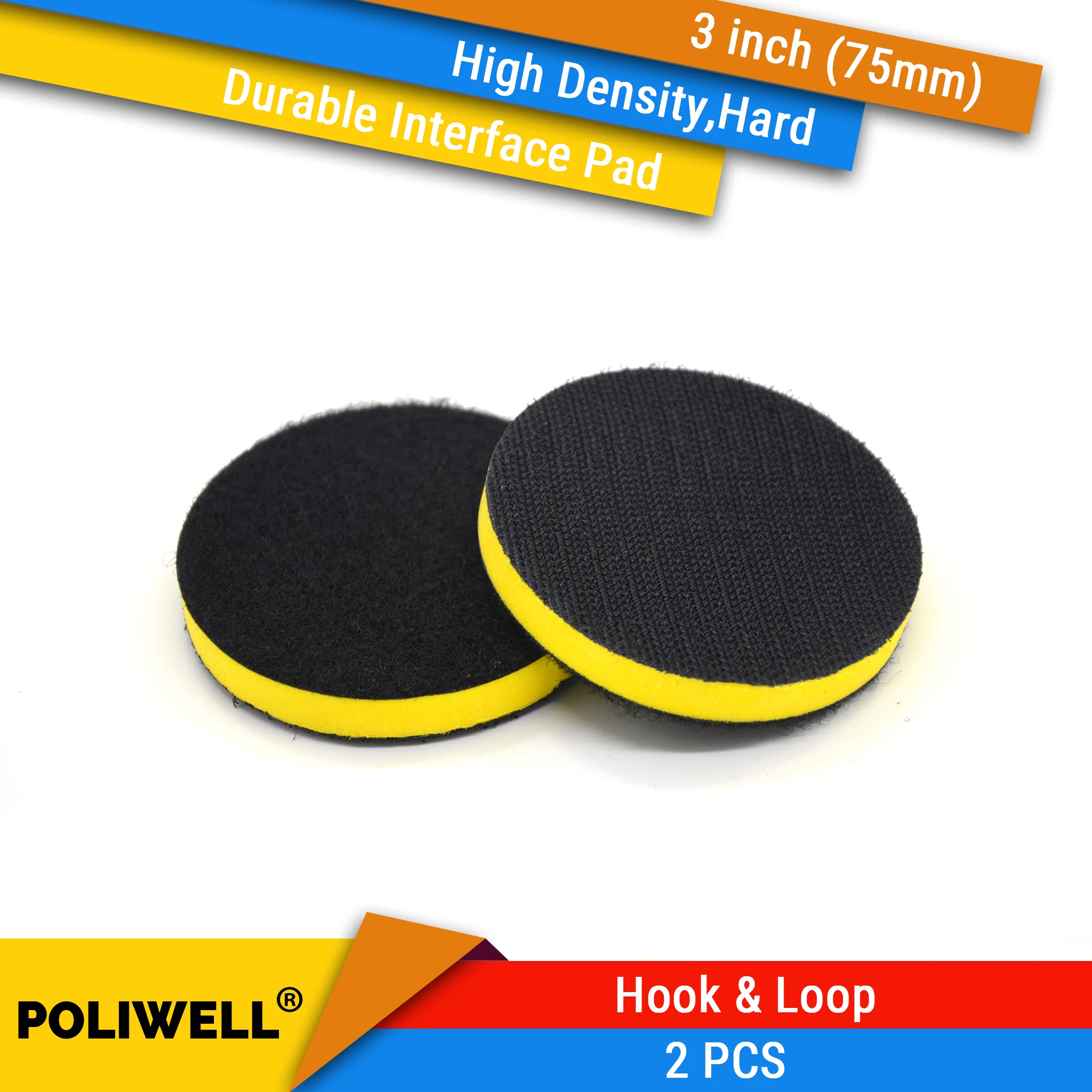 

3-дюймовый (75 мм) пенопластовый интерфейс с крючком и петлей, жесткая полировальная подушечка из губки, буферная подложка высокой плотности для полировки шлифовального диска 3 дюйма