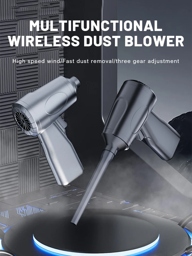 

Wireless Air Compressor 3 Speed Adjustable High Speed Air Gun Vacuum Cleaner Metal Motor Turbo Jet Fan Machine Box Dust Clearing