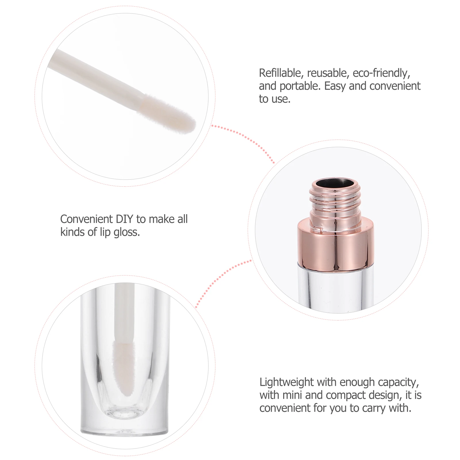 9 個の透明なリップグロスチューブ空の詰め替え可能なポータブル DIY リップクリーム容器軽量ホルダー詰め替え可能なボトル