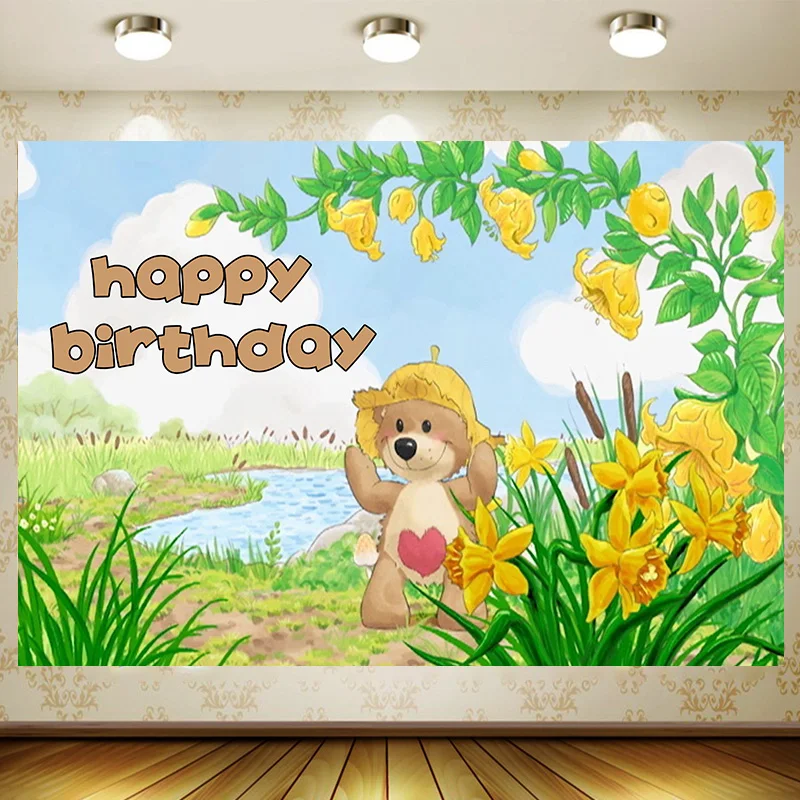 Suzi Zoo Cute Theme Birthday Party Supplies Banner Kid Cartoon Decoration Background Photography backdrop