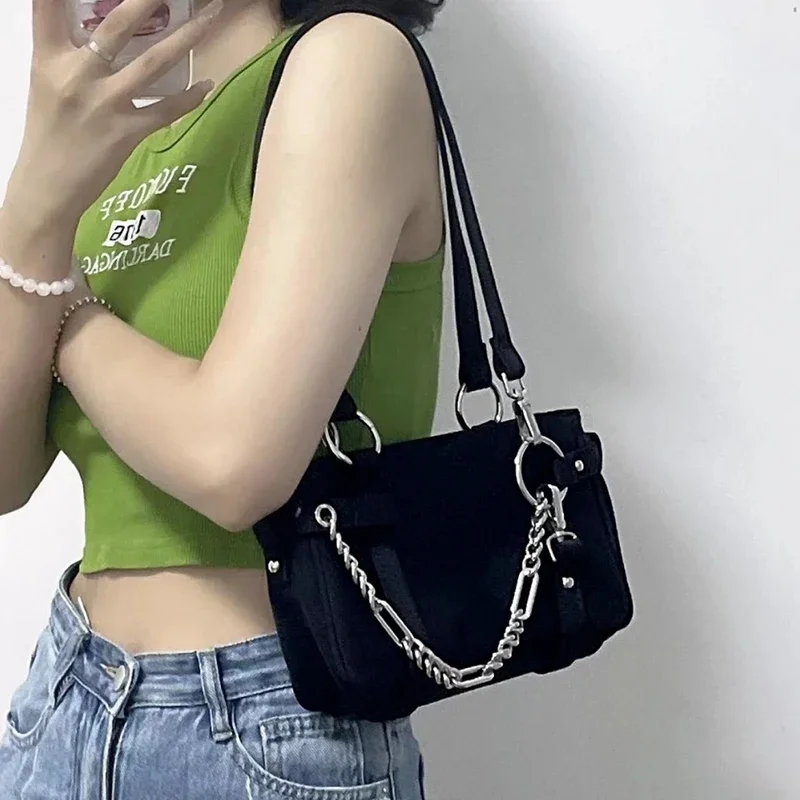 

Nylon Luxury Designer Handbags for Women 2023 Spring and Summer Purses Travel Chain Totes Underarm Black Handsome Shoulder Bags