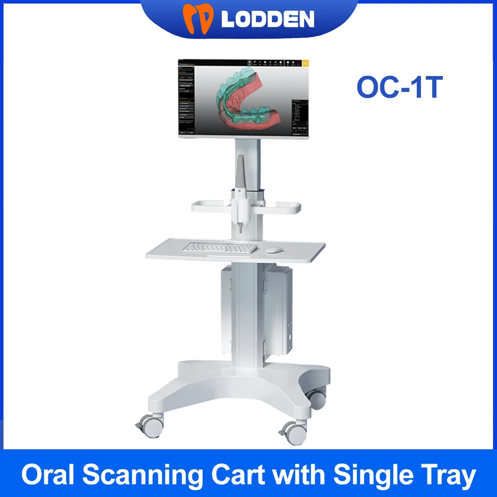 OC-1T Dental Medical Trolley Computer Cart with Steels Stand for Oral Scanner Medical Cart With Scanning in