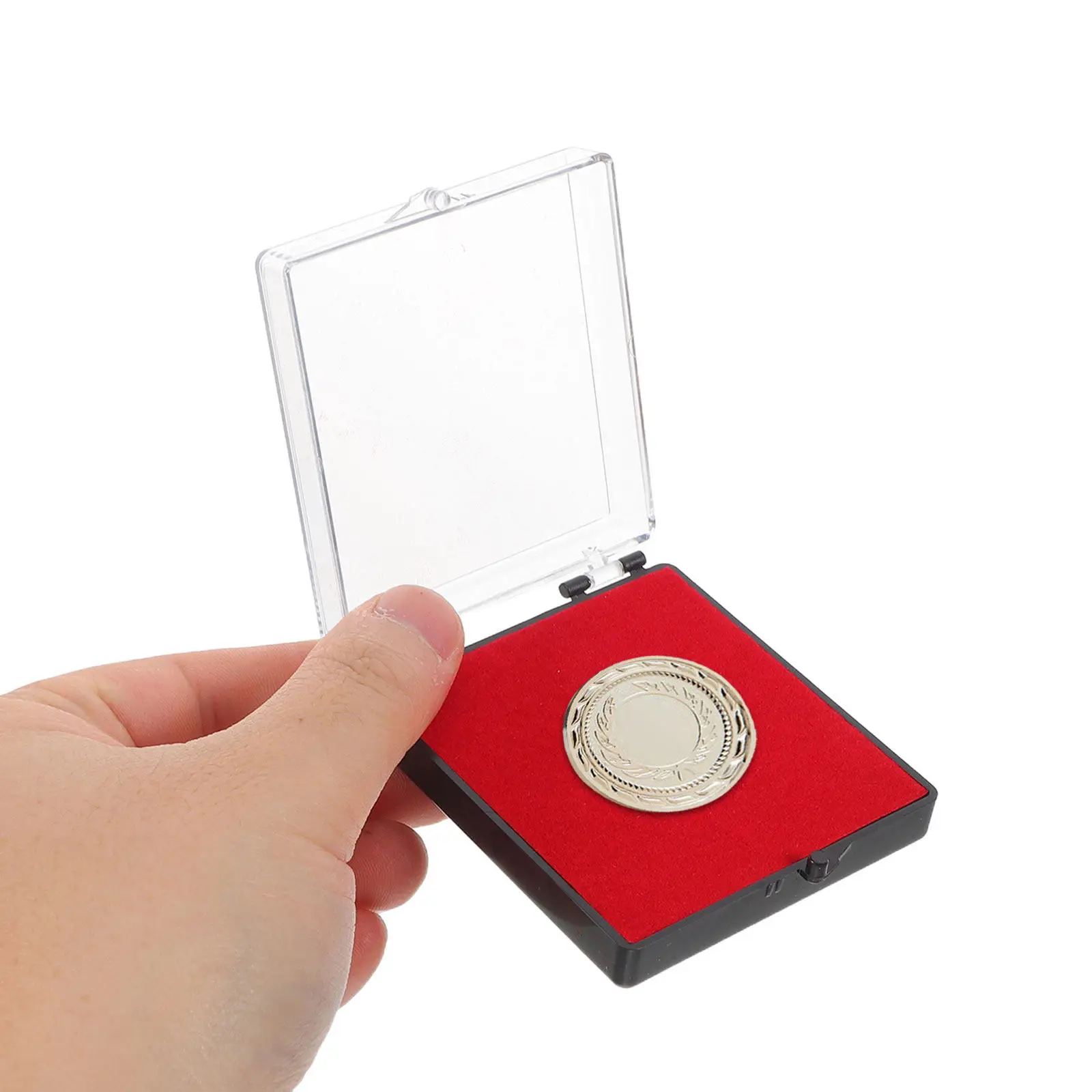 Caja de exhibición transparente para monedas con tapa, protector redondo transparente para coleccionistas de medallas, caja de exhibición para almacenamiento de monedas, 10 Uds.