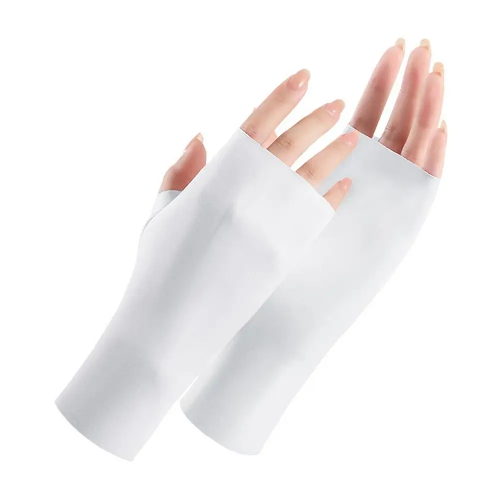 Fingerless Gloves Summer Sunscreen Ice Glove Silk Multicolor Breathable Thin Sunscreen Protection Cool And Comfortable