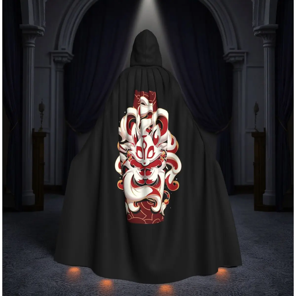 

Длинный плащ-накидка с капюшоном в стиле кабуки, волшебный костюм Ведьмы/Косплей, средневековый, для Хэллоуина, Вампир, взрослый, унисекс