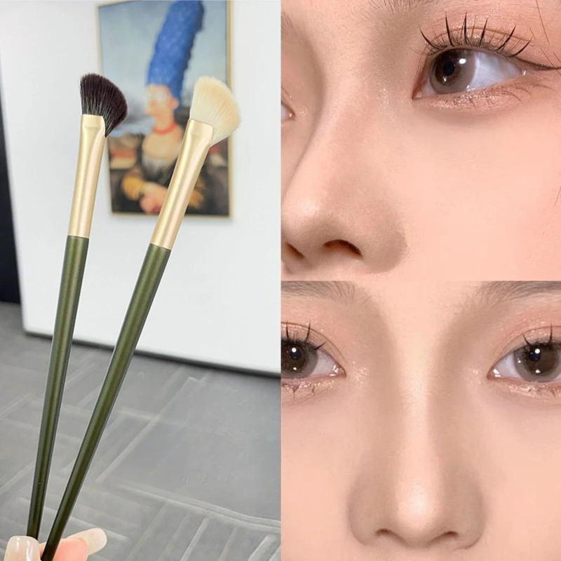 نصف مروحة على شكل فرشاة ظلال الأنف المحمولة بزاوية الأنف الكنتوري الوجه فرشاة لمساحيق التجميل المحمولة يشكلون أحمر الخدود أدوات التجميل