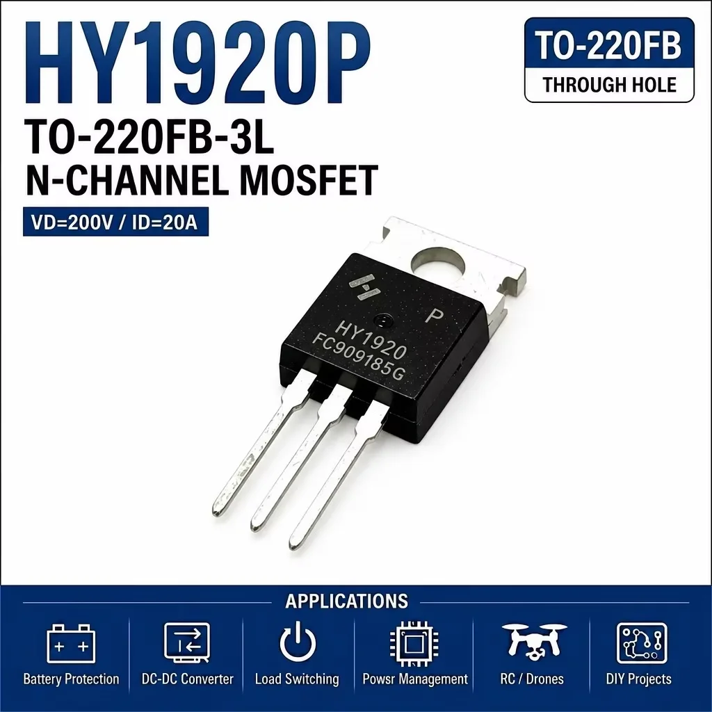 (10 pcs) HY1920P TO-220FB-3L (Marking HY1920) - N-Channel MOSFET 200V 90A 24mΩ