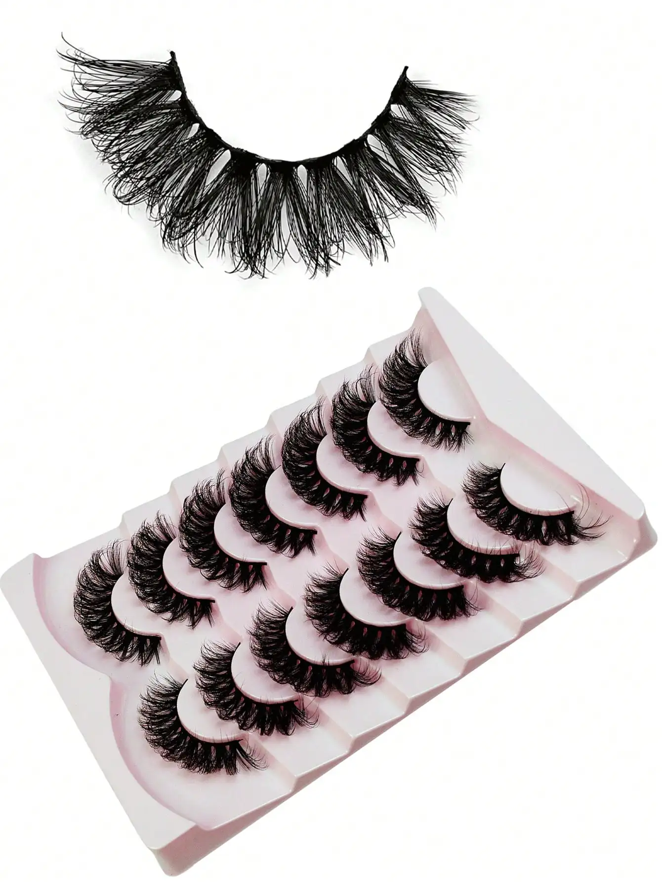 7 Paar flauschige, dicke, langlebige, dramatische und natürlich voluminöse falsche Wimpern – Detail 5