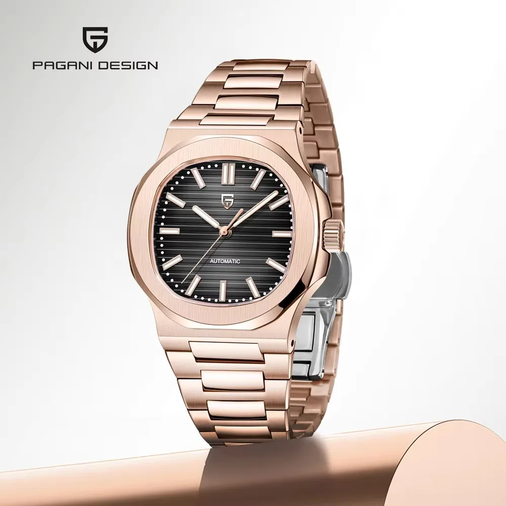 

Новые мужские часы PAGANI DESIGN 2026 года, роскошные, из розового золота, автоматические, механические, с сапфировым стеклом AR, светящиеся, водонепроницаемые