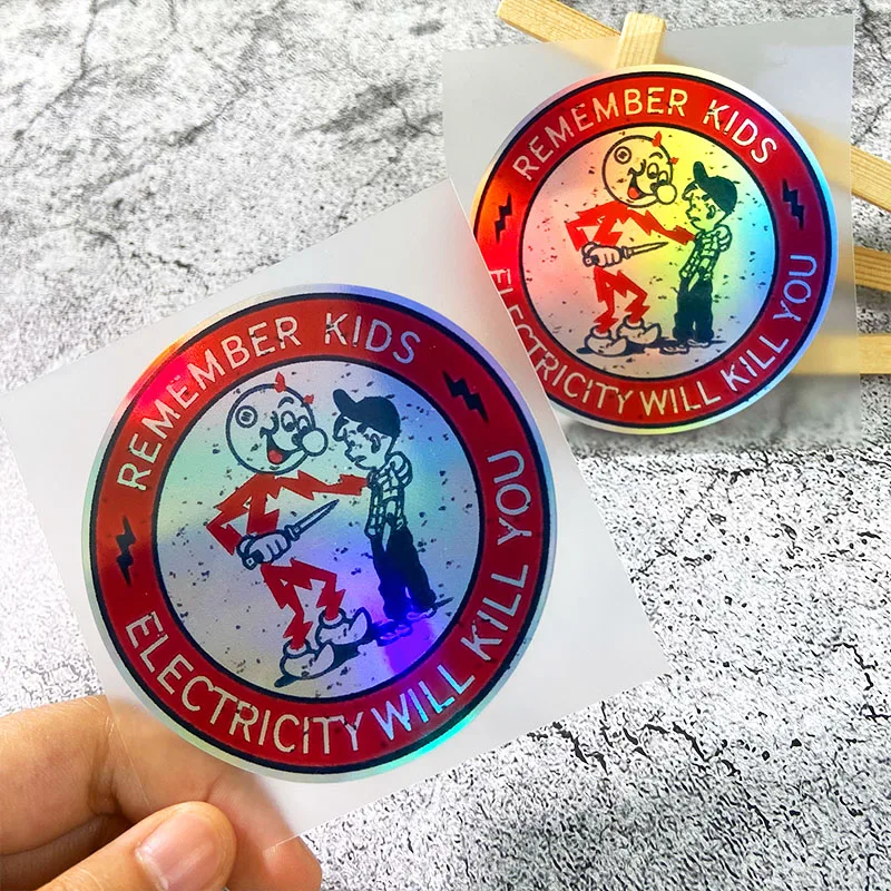 1/2/3PCS Electric Shock Hazard Warning Motorcycle Stickers for Motorbike Fuel Tank Electricians Helmet Laptop Vinyl Decals