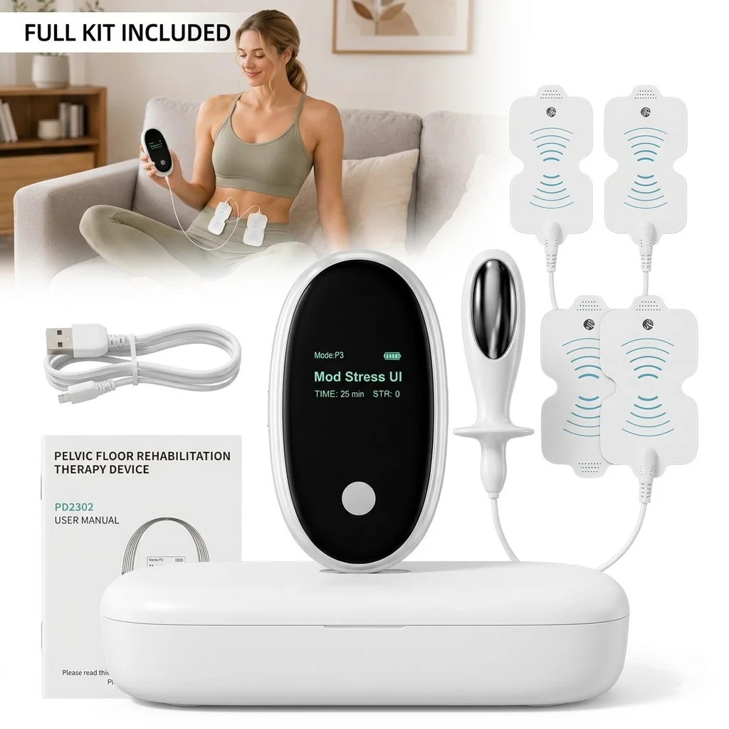 Pelvic Floor Muscle Trainer EMS Vaginal Stimulator Postpartum Rehabilitation Incontinence Therapy Device Massager Tens Pads