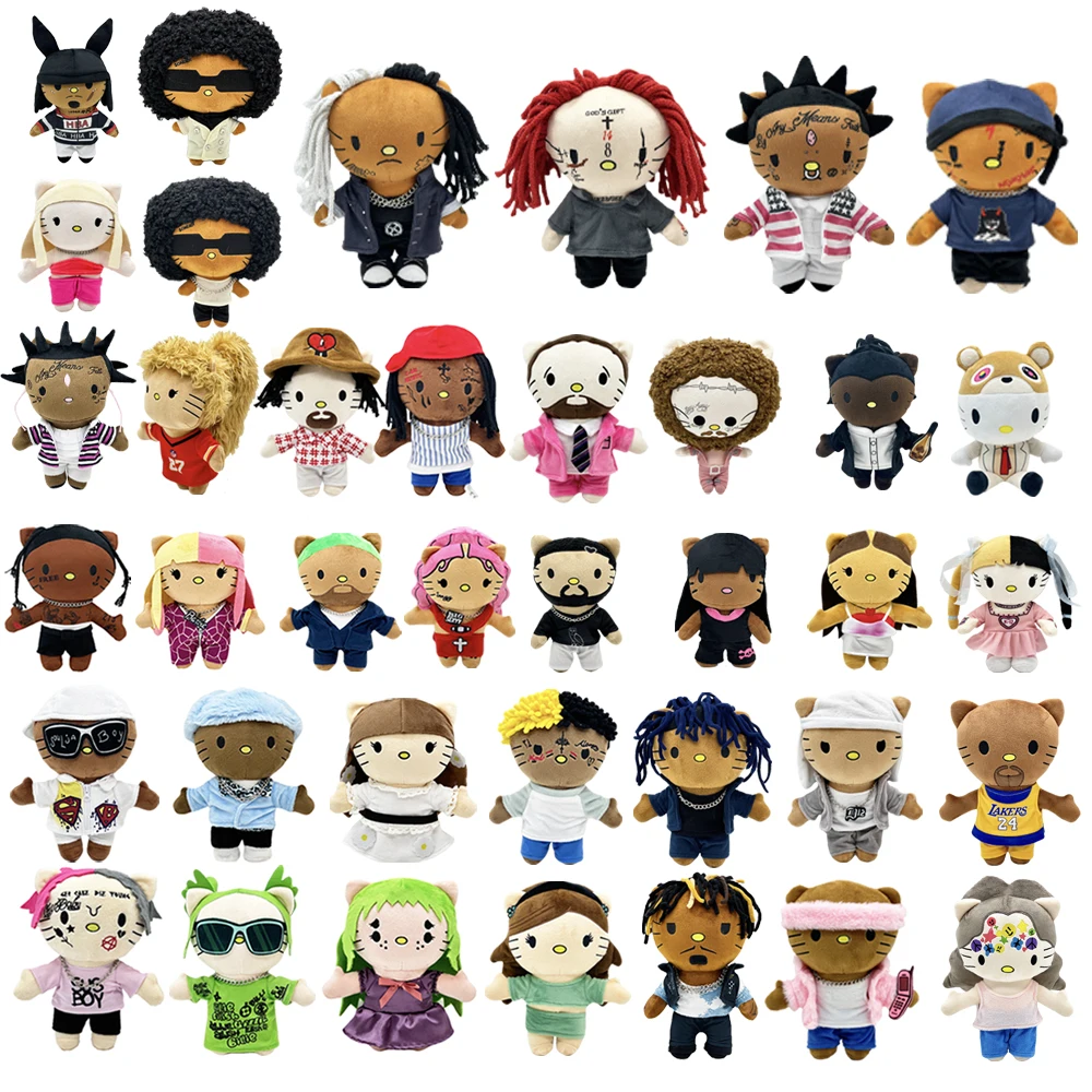 Multiple Styles Hello Kitty Eminem xxxtentacion Frank Ocean Plush Toy Doll with Clothes Stuffed Soft Plush Toys Fans Collect Gif