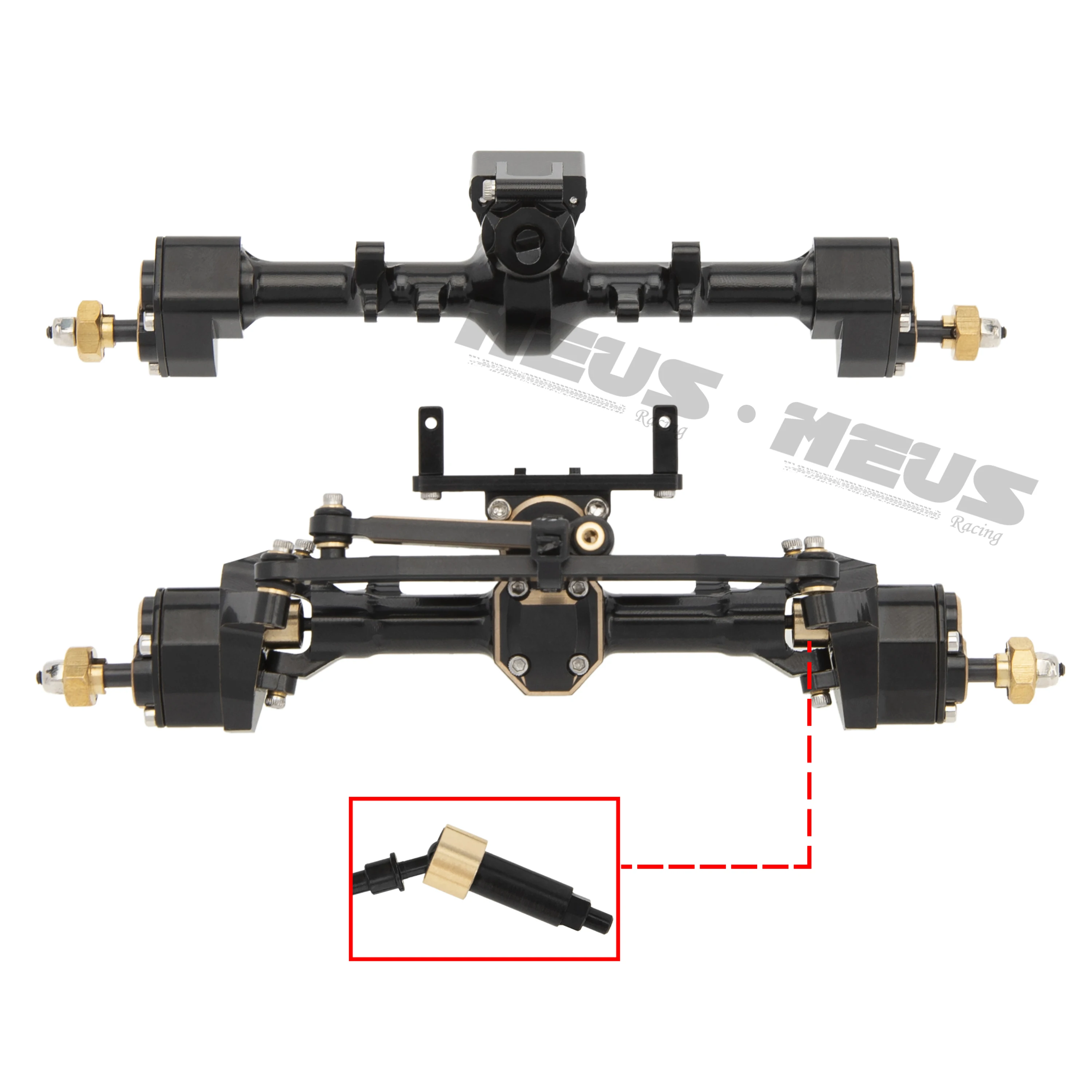 Meus Racing-eje de Portal de latón, actualización interna, rodamiento de engranaje de Metal CVD para Axial 1/24 SCX24 Deadbolt B17 C10 JLU Bronco Gladiator