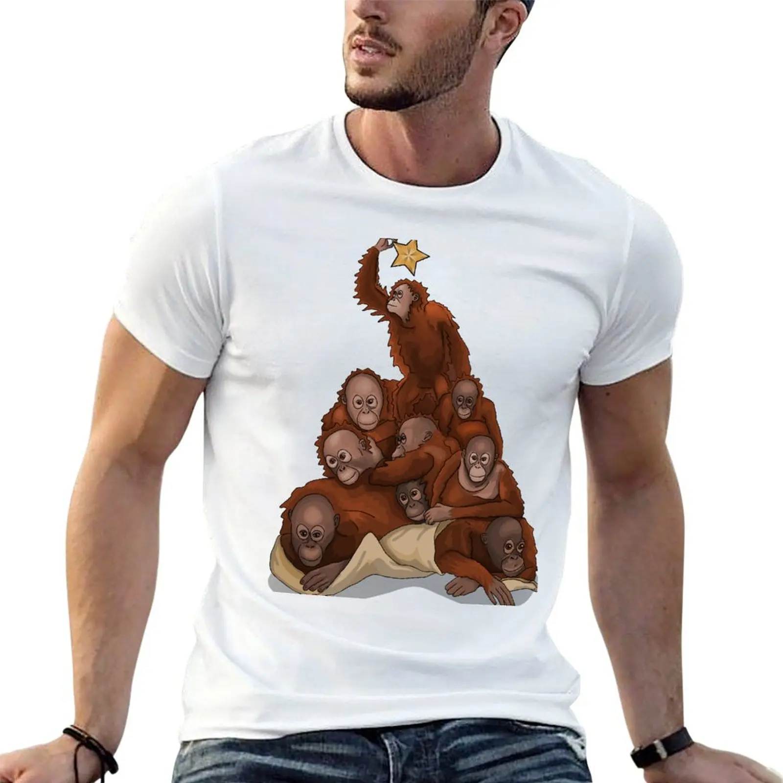 

Hairy Christmas T-Shirt man t shirt graphic man t shirt designer man t shirt heavy cotton T-shirt