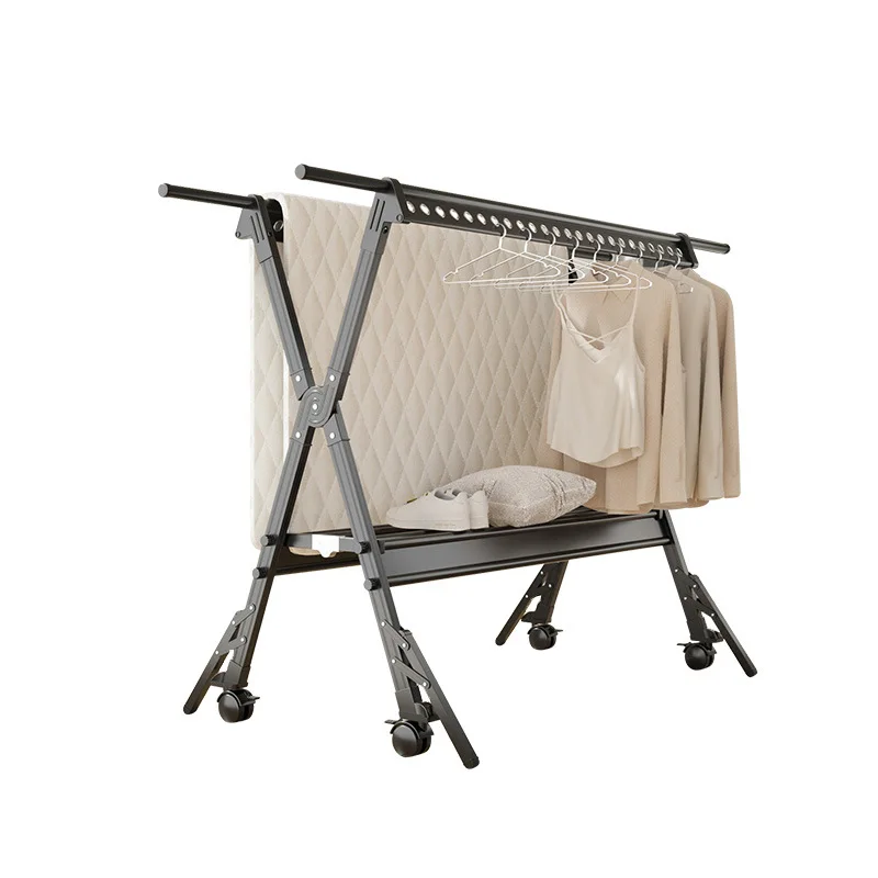 

Aluminum alloy X-shaped floor drying rack indoor balcony folding