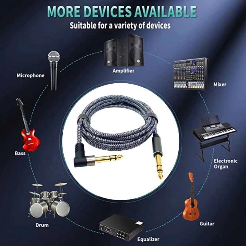 Connecting Cable Guitar 6.35mm Instrument 6.35mm Large Dual Core Audio Connection Short Line For Electric Guitar