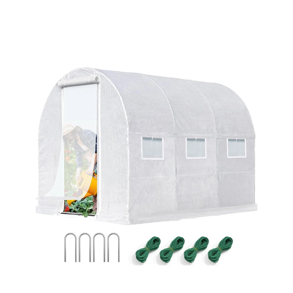 

Walk-in Tunnel Greenhouse with Galvanized Steel Frame, 3x2m 4x2m 6x3M Plant Shelter for Outdoor Garden, Patio & Backyard