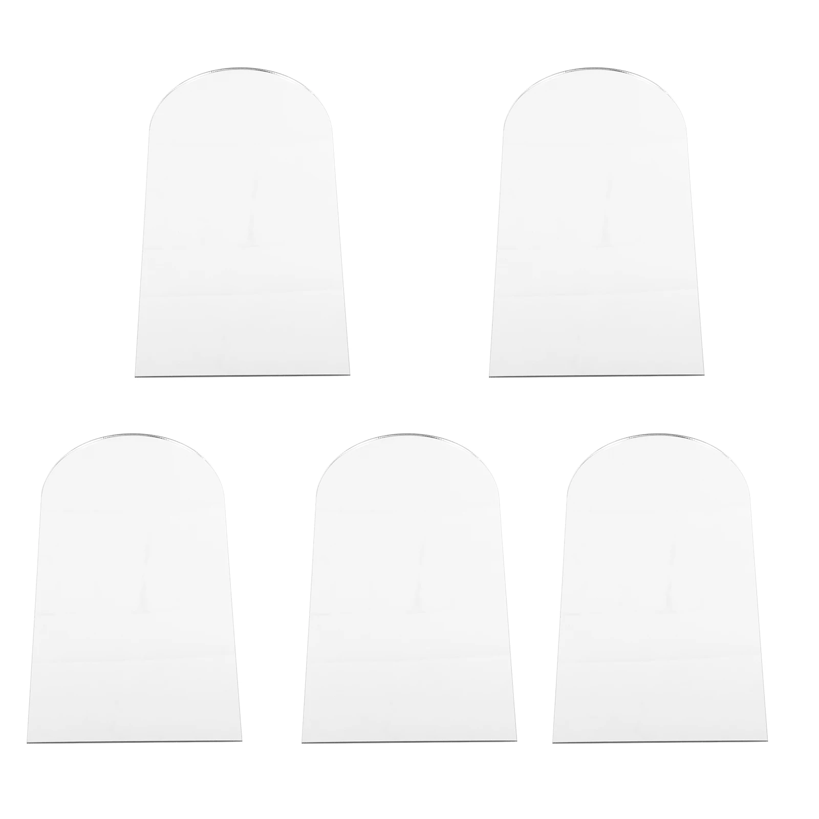 Accesorios de espejo acrílico DIY, 5 uds., arco plateado de 2mm, hoja decorativa de 10x20cm para suministro de espejo de mesa de dormitorio para el hogar