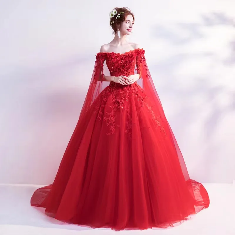 

Romantic Flower Roses Of Thef Shoulder Quinceanera Dresses With Cape 2024 Floral Lace Appliques Ball Gown Vestidos de 15 años