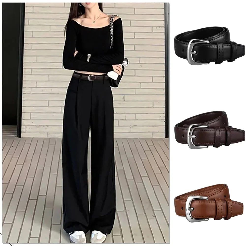 

Модный роскошный дизайн, ремень с пряжкой, повседневный модный тонкий ремень, универсальный ремень из искусственной кожи для женщин