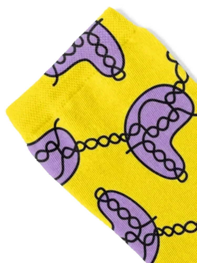 CRISPR Cas9 on DNA in Yellow and Purple Socks hip hop Children's hiking Mens Socks Women's