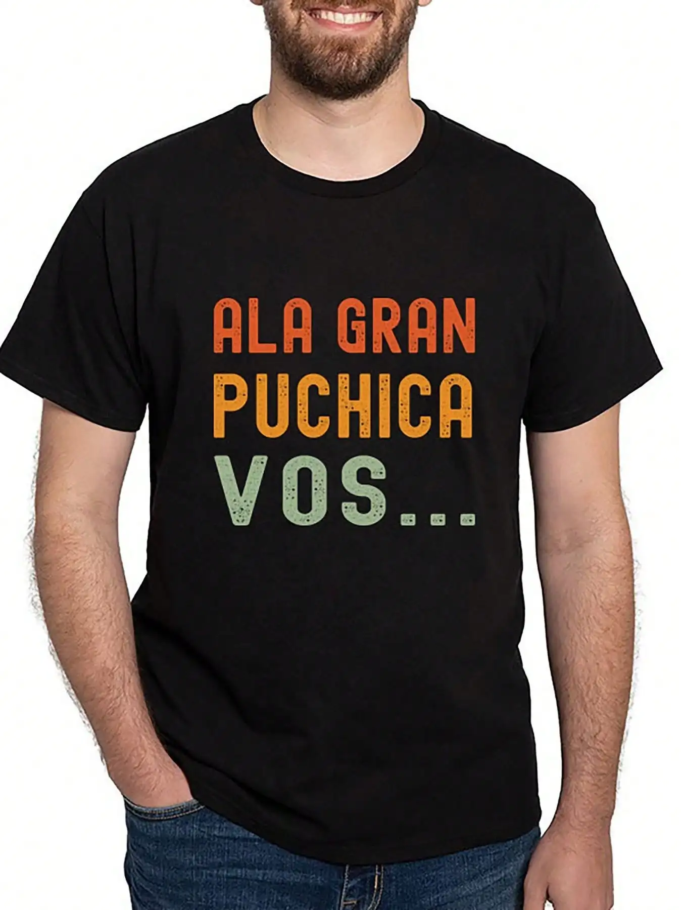 علا جران بوشيكا فوس الإسبانية إقتباس السلفادور 82943 مضحك الرجال قصيرة الأكمام الجرافيك تي شيرت مجموعة الأسود