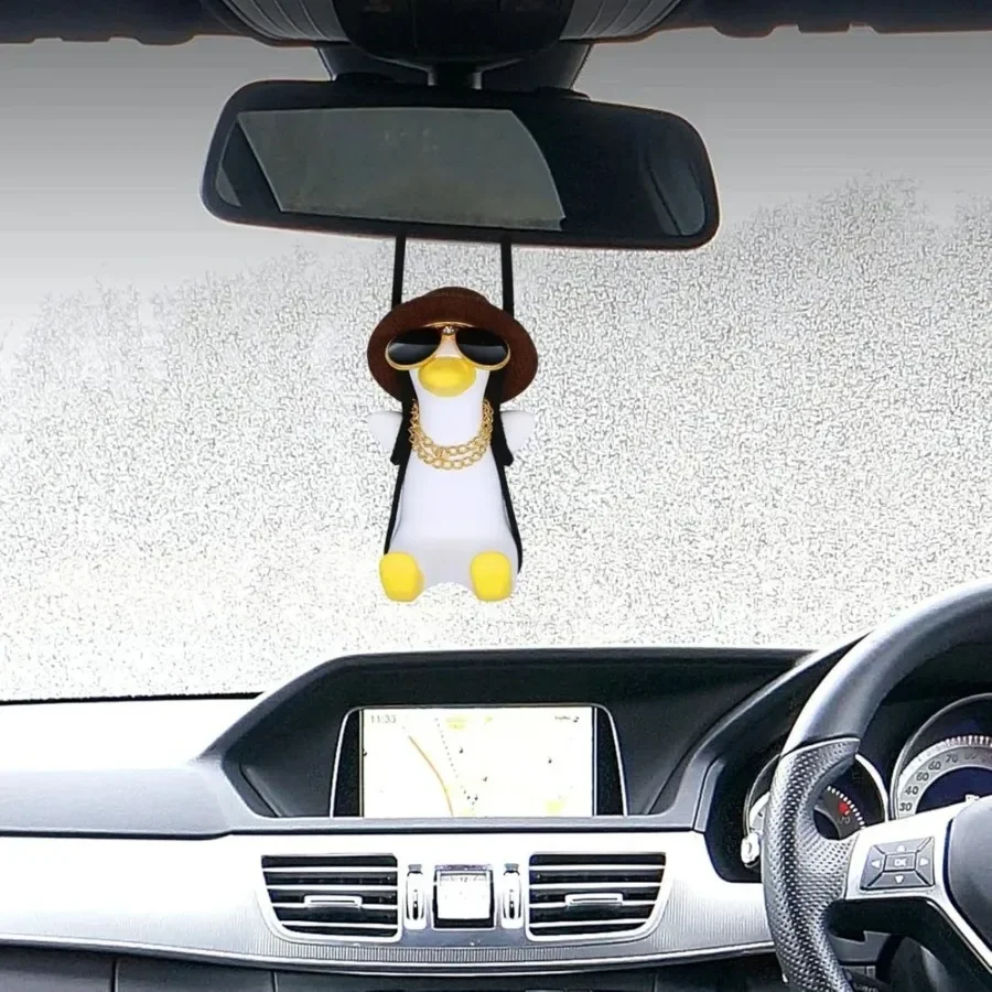 Car mirror suspension accessories swing duck exquisite gypsum decoration, safe and beautiful truck cute interior decoration