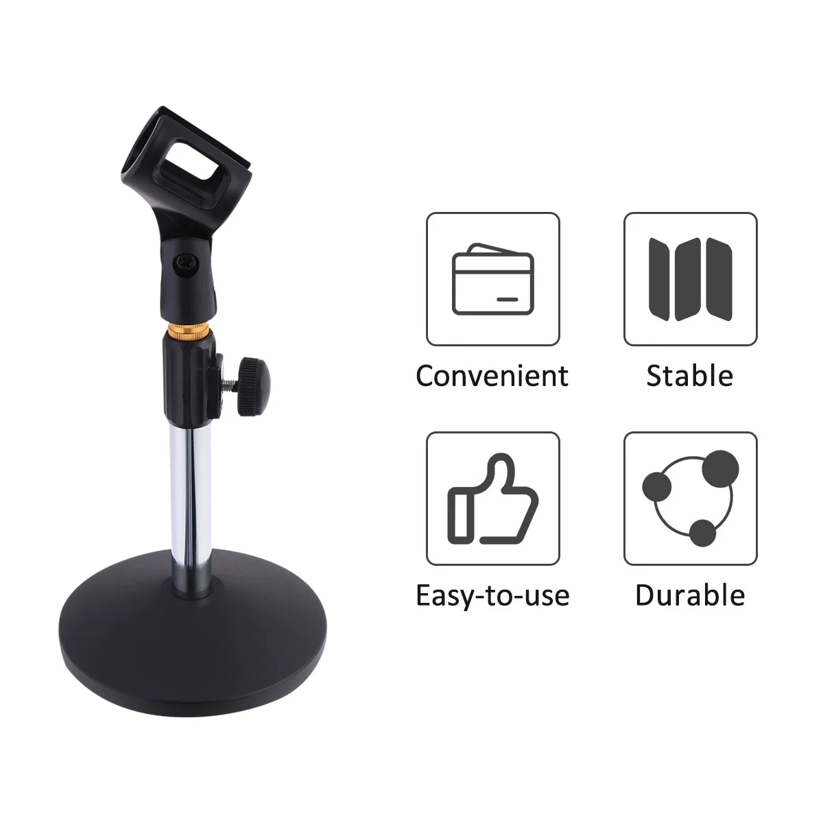 Liftable Microphone Stand Metal Base Desktop Bracket for Home Live Broadcast Online Conference Microphone Rack