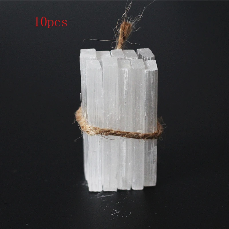 10pcs Natural Selenite Crystal Stick Chips Gypsum white Quartz Rough Minerals Specimen Point Healing Stone