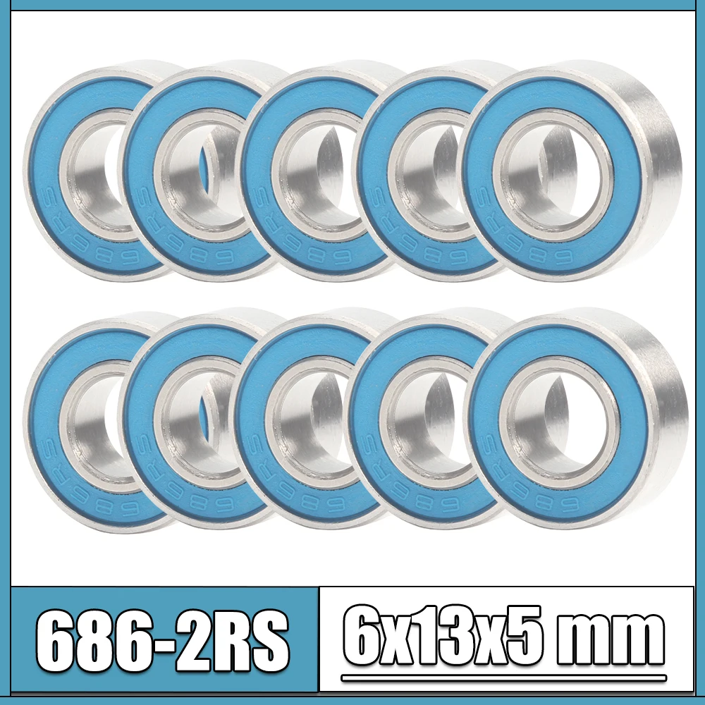 686-2RS Bearing ABEC-3 ( 10 PCS ) 6x13x5 mm Miniature 686RS Ball Bearings 618/6RS Blue Sealed 686 2RS Rulman