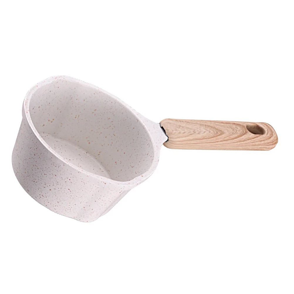 

Non Stick Deep Pour Spout Oil Pan White Color 2 Handle Sauce Melting Aluminum Kitchen Melting Pot Cookware Frypan