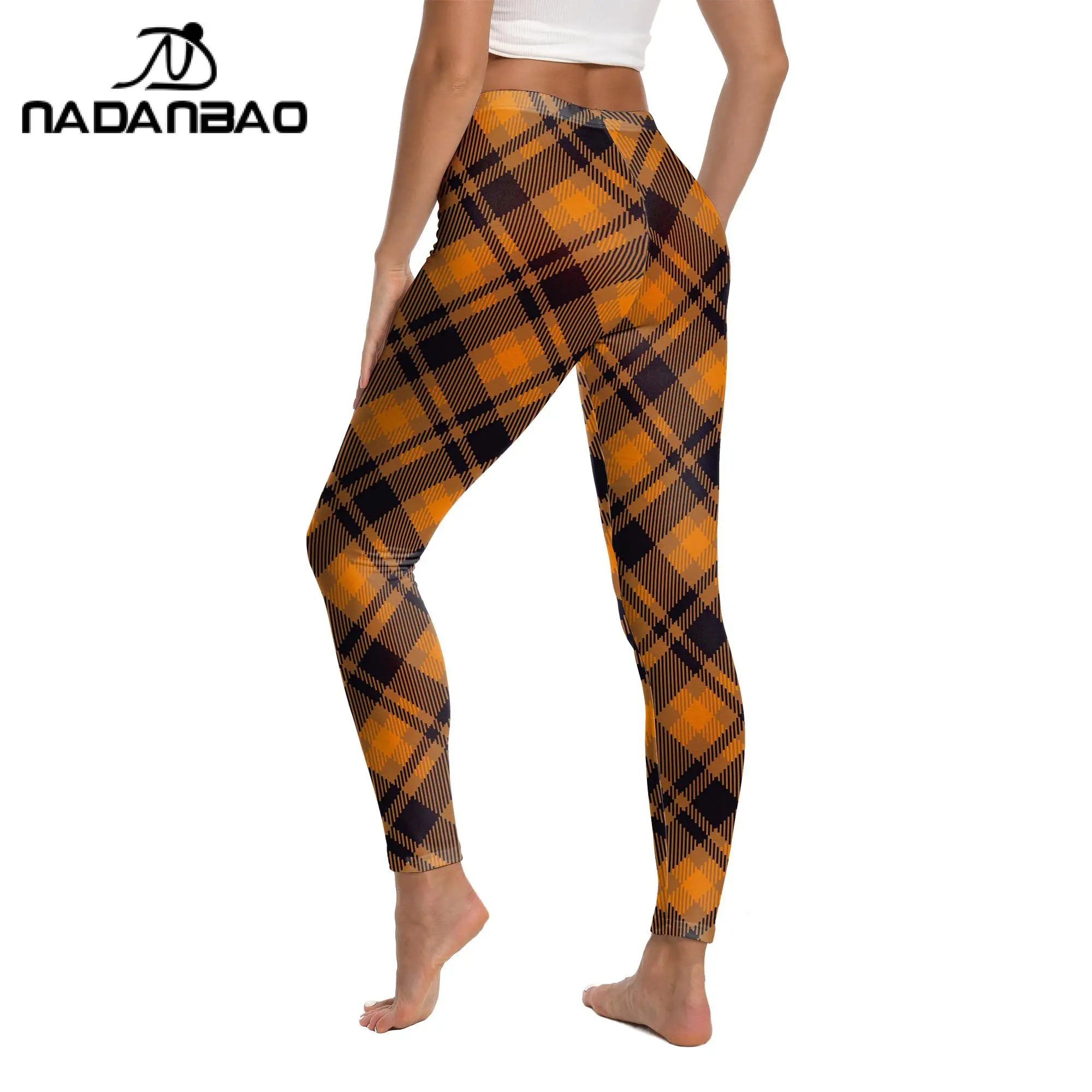 Nadanbao-Pantalon de sport moulant pour femme, leggings de yoga sexy, taille haute, élastique