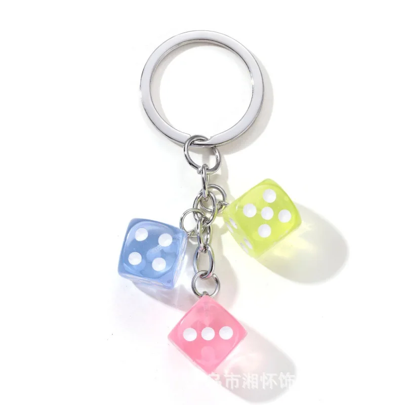 Transparent Dice Keychain with Multiple Colors To Choose From, Simple Car Key Accessories, Cute
