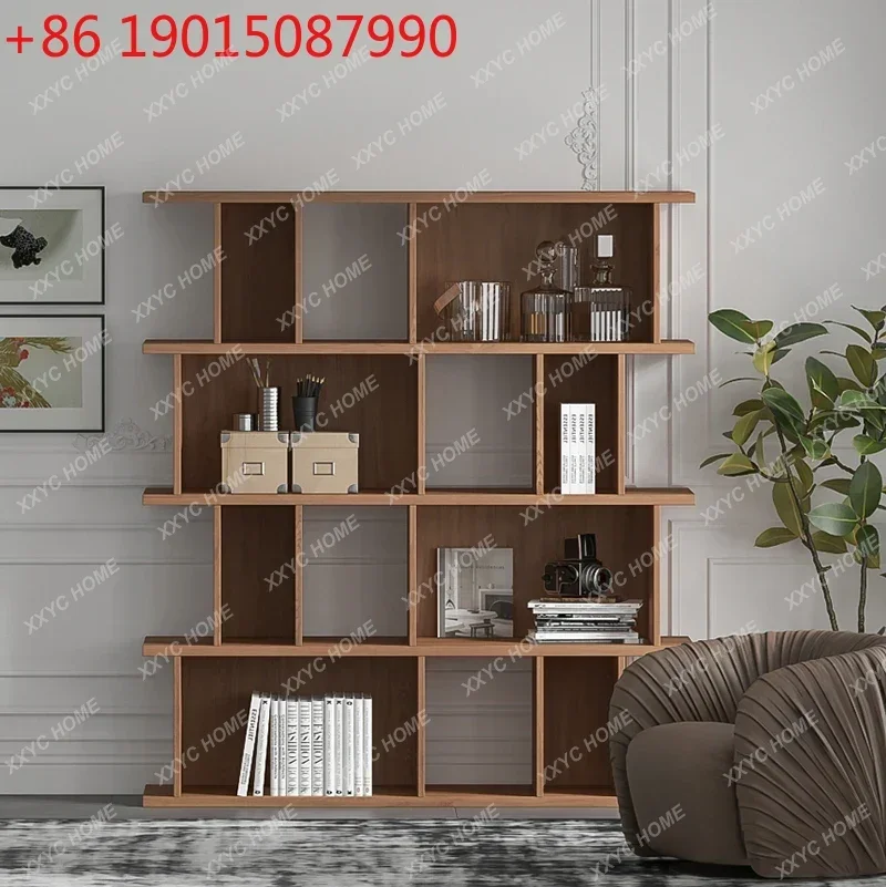 Cy Nordic Solid Wood Bookshelf Simple Modern Study Living Room Multi-Layer Display Decoration Bookcase Shelf