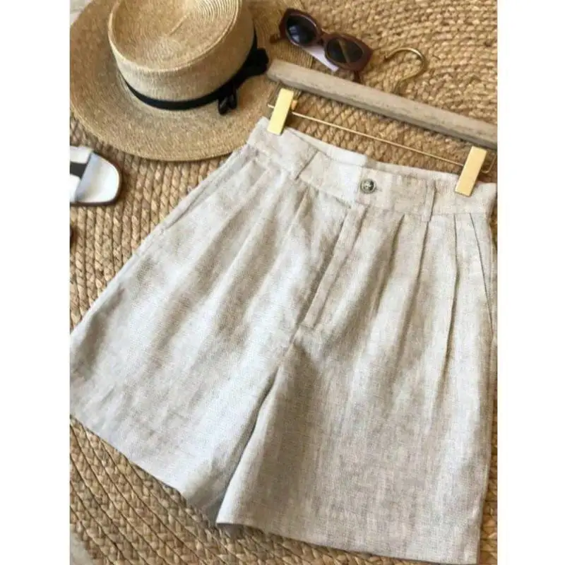 

Однотонные летние женские orts 97543, новые трансграничные дышащие удобные брюки в стиле ретро Ciwalk, подходящие из девяти предметов